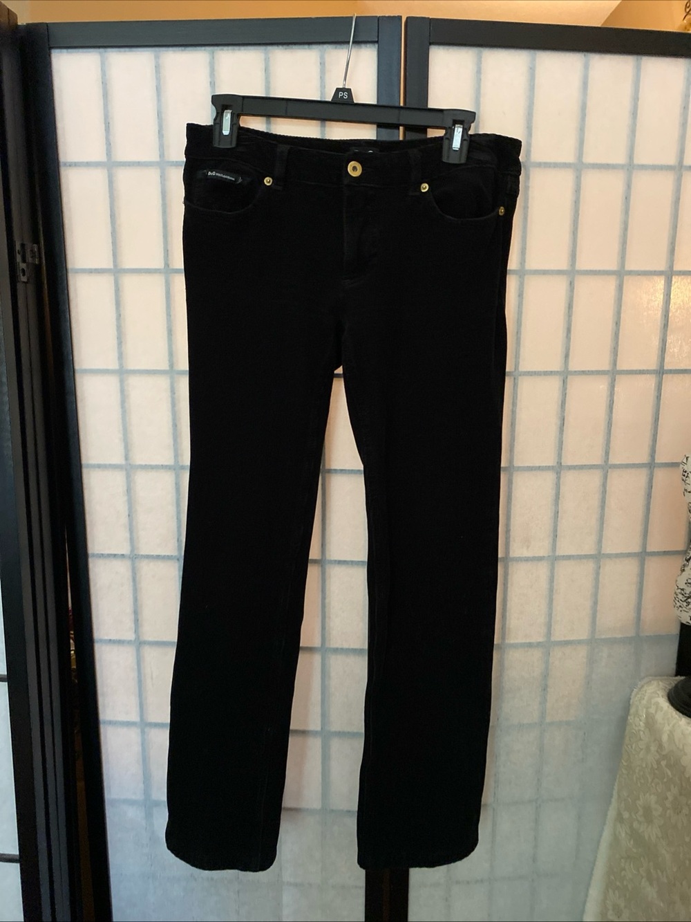 Dolce&Gabbana Slimmy Authentic Y2K Sz  27 (Actual W:30”) Blk Corduroy Jeans Pant